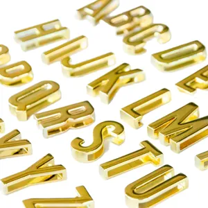 Brass 18k gold plated large 26 letter alphabet DIY charms pendants for handmade jewelry making