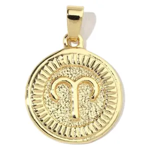 Gold Aries Zodiac Sign Pendant Charm for DIY Necklace Bracelet Jewelry Making Accessories