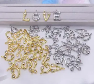 18k vergoldete Zirkon Blasen Buchstaben Anhänger Großhandel Mode Alphabet Schmuck