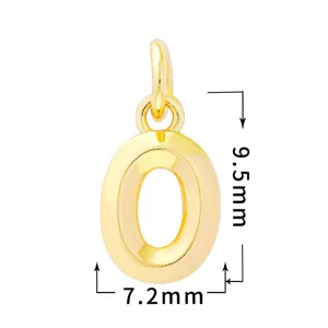 Colgante letra O chapado en oro 18k accesorio joya DIY diseño elegante y con estilo