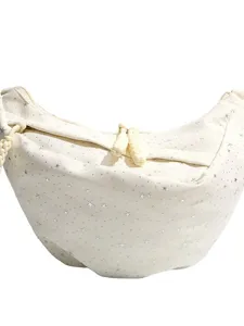 Donne borsa a tracolla mezza luna stampa stella casual elegante borsa spalla bianca carina