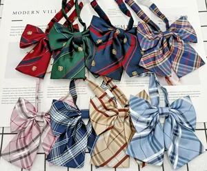 Korean style JK uniform bow tie set, plaid collar decoration for students, fashion accessories.