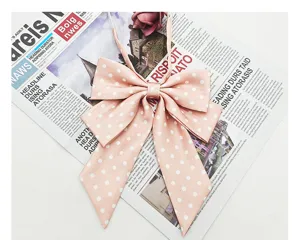 Double layer polka dot bow tie JK uniform collar flower cute pink fashion sweet style accessory.