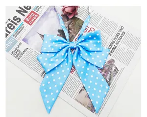 Blue polka dot bow tie JK uniform collar flower cute sweet fashion clothing accessories.