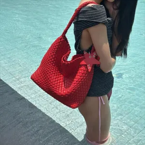Large Capacity Woven Leather Shoulder Bag Hobo Tote Casual Daily Underarm Bag Chic Fashion Handbag For Women