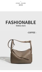 Borsa a tracolla marrone in pelle con design a patta geometrica e stile casual elegante.