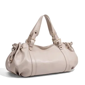 Minimalist solid color Boston handbag, stylish casual shoulder commuting bag for women.