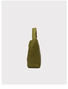 Sac à main tressé vert élégant sac cabas tendance sac bandoulière décontracté pour femme