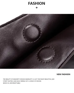 Detailed shot of dark brown soft leather tote bag showing magnetic snap closure and texture.