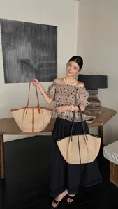 Gevlochten Stro Tote Tas Grote Capaciteit Casual Strand Schoudertas Vrouwen Mode