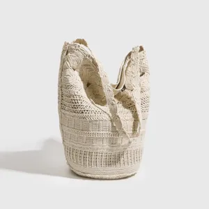 Bolso Tote Tejido a Mano Vintage Casual Gran Capacidad Bolso de Hombro para Mujer Verano
