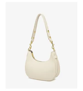 Chique Franse stijl hobo schoudertas, elegante minimalistische okseltas voor dames.