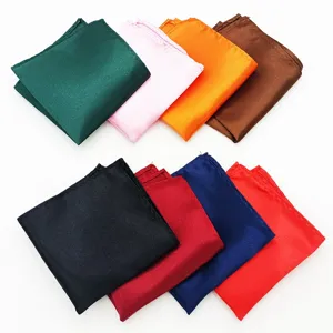 Heren effen kleur glanzend pochet zakdoek voor pak jasje meerkleurig detail overzicht