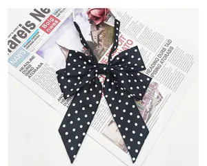 Black white polka dot bow tie JK uniform collar bow long ribbon college style accessory