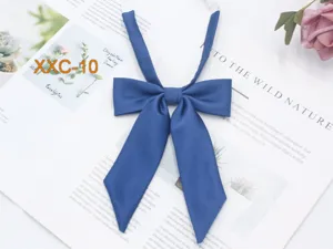 Nœud Papillon Uniforme JK Sergé Bleu Foncé Costume de Marin Cravate Géométrique Chic