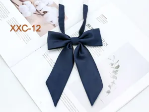 Noeud papillon uniforme JK bleu marine, cravate matelot en twill elegante pour femmes tous.