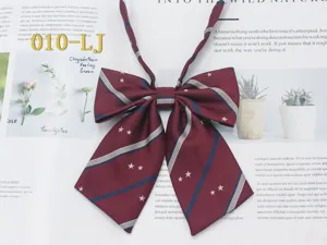 Japanese JK uniform bow tie stylish pleated plaid ribbon collar accessory for students