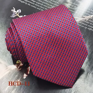 Men's Red Blue Woven Jacquard Necktie Classic Wedding Business Suit Formal Tie 8cm