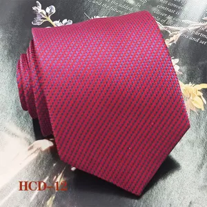Red and blue jacquard woven polyester silk necktie for men wedding groom business formal wear 8cm