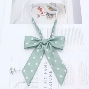 Farfallina verde a pois per uniforme JK accessorio da colletto dolce stile studente