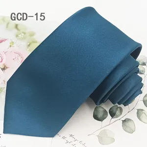 Solid teal blue necktie for men business formal wear classic style elegant accessory fabric item