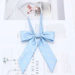 Farfallina a pois azzurra per uniforme JK stile universitario accessorio da marinaio donna