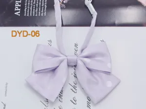Korean student double layer polka dot bow tie JK uniform collar accessory purple cute