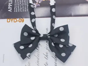 Korean style black polka dot bow tie JK uniform student double layer bow tie accessory