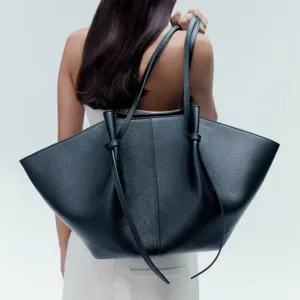 Dames Grote Capaciteit PU Leer Tote Tas Mode Litchi Korrel Woon-werkverkeer Schoudertas Casual Handtas