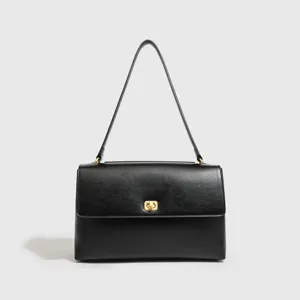 Vintage Large Capacity Women Shoulder Bag Casual Solid Color PU Leather Suede Commuter Underarm Tote Handbag
