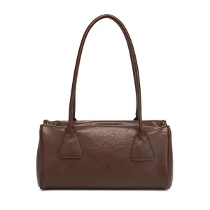 Dames Mode PU Leer Onderarm Tas Grote Capaciteit Vintage Retro Schoudertas Woon-Werk Handtas Effen Kleur