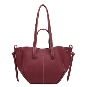 Damesnerf leer shopper tas vintage woon-werkverkeer schoudertas grote capaciteit