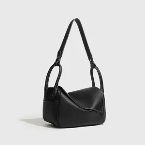 Borsa a Tracolla in Pelle PU da Donna Borsa Crossbody con Patta Plissettata Geometrica Casual Urbano Minimalista Borsa a Mano