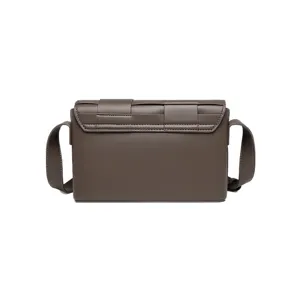 Stilvolle minimalistische geflochtene Umhängetasche für Damen und Herren, trendige braune Tasche