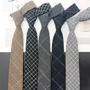Men's narrow tie retro grid design casual business suit necktie stylish fashion accessory