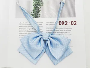 Blue white polka dot bow tie sailor JK uniform collar flower detail view cute accessory