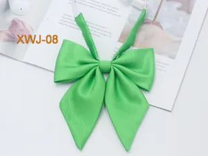 Grüne JK Fliege spitzes Eck feiner Twill Krawatte einfarbige Feder Schleife für Damen