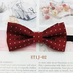 Noeud papillon rouge pour enfant elastique avec motif de croix formel pour ceremonie