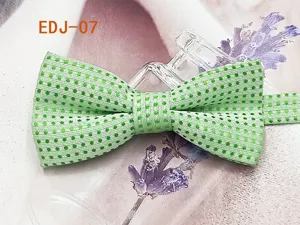Children pet green polka dot bow tie double layer fabric neckwear accessory for daily wear