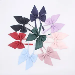 Korean Style JK Uniform Bow Tie Solid Color Shiny Ribbon Student Bowknot Collar Flower Fashion Women Accessories