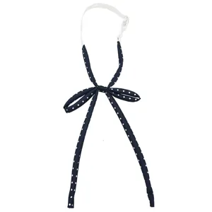 Ruban de cou JK japonais à pois blancs, sangle réglable, nœud papillon marin pour femme.