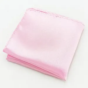 Roze zijden pochet voor heren effen kleur glanzende zakdoek suit accessoire detail