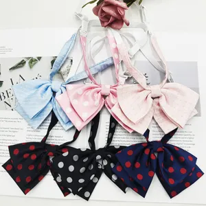 Korean Style Polka Dot Butterfly Bow Tie Women Sailor Suit JK Uniform Neckwear Cute Fabric Ribbon Neck Bow Jewelry