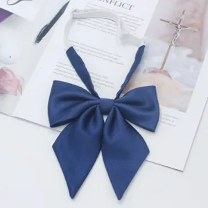 Dunkelblaue Damen JK Schleife feine Krawatte einfarbig für Schuluniform Zubehör neu