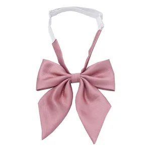 Rosa feine Twill JK Uniform Fliege mit weißem elastischem Band für Frauen Mädchen Alltag.