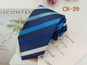 Men's business striped tie classic formal polyester necktie for office wedding wear