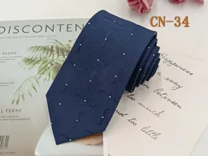 Classic blue business men jacquard necktie formal wear stylish patterned tie for suit
