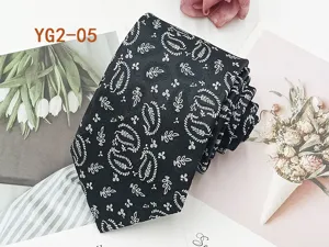 Classic black paisley jacquard necktie for men business casual formal wear accessory necktie