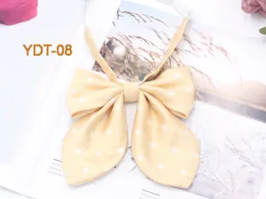 Korean style cute polka dot bow tie JK uniform collar accessory sweet yellow ribbon.