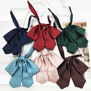 Japanese College Style Polka Dot Jacquard Bow Tie Cute JK Uniform Collar Ribbon Preppy Accessory For Women